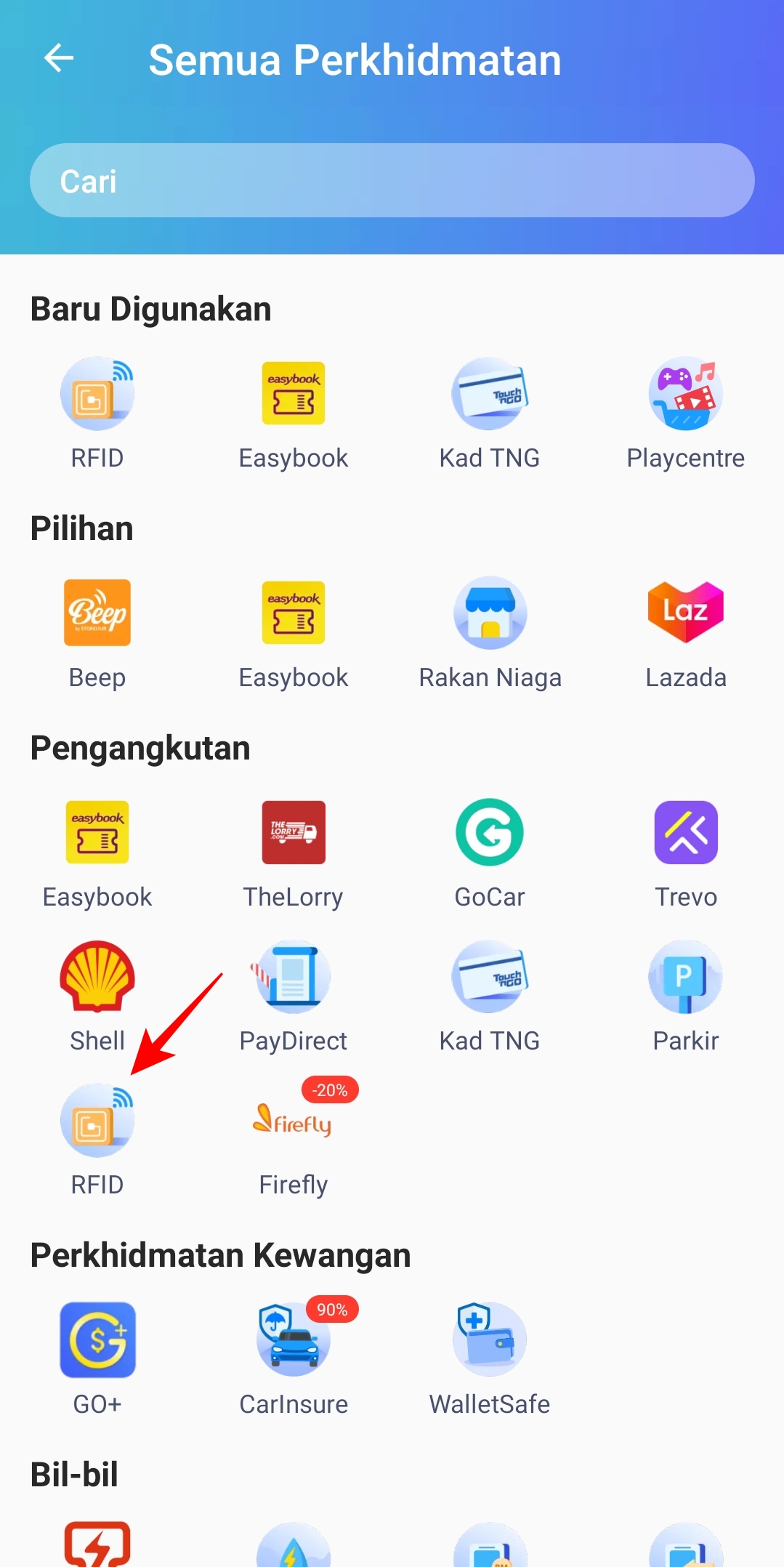 cara mohon pelekat rfid