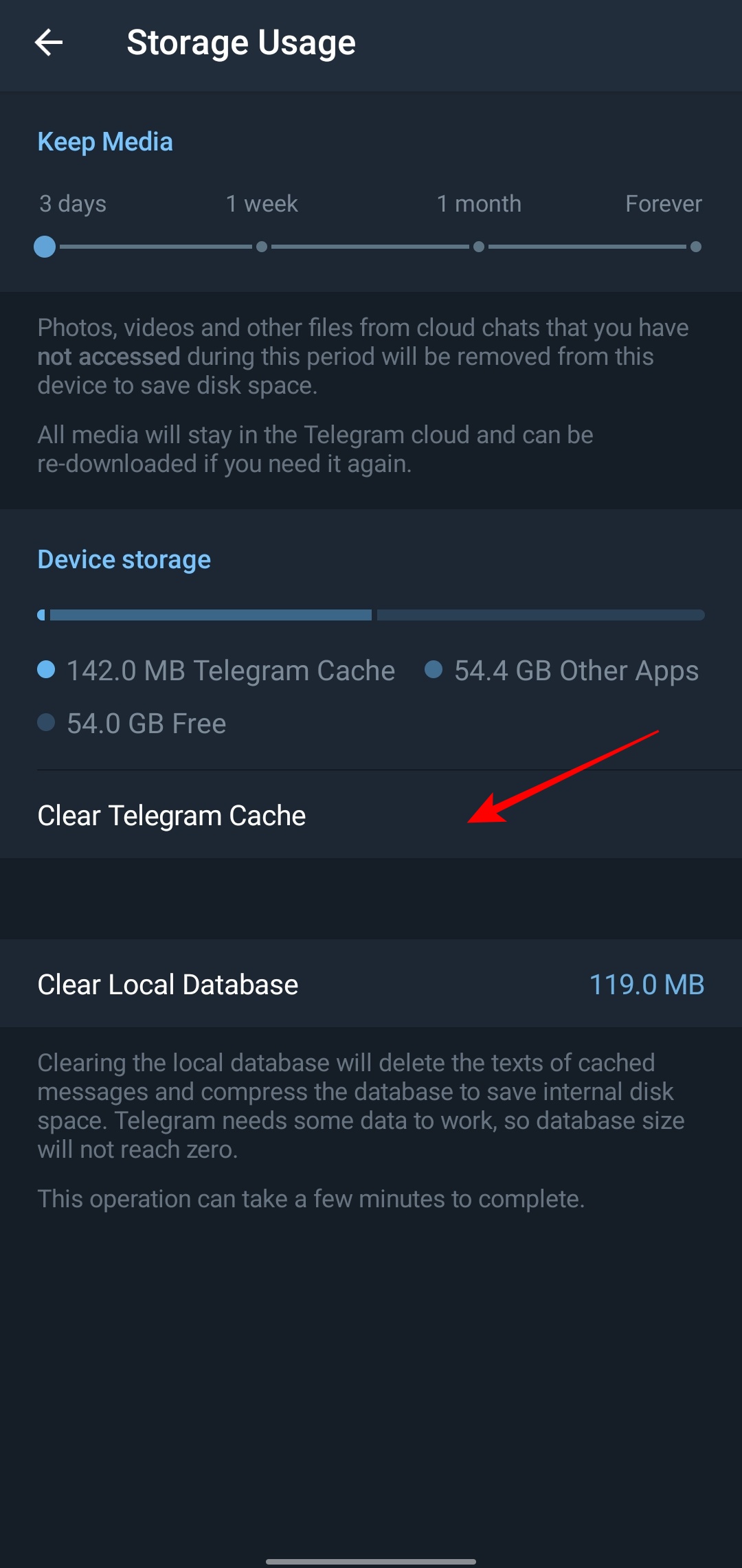 cara kosongkan fail telegram